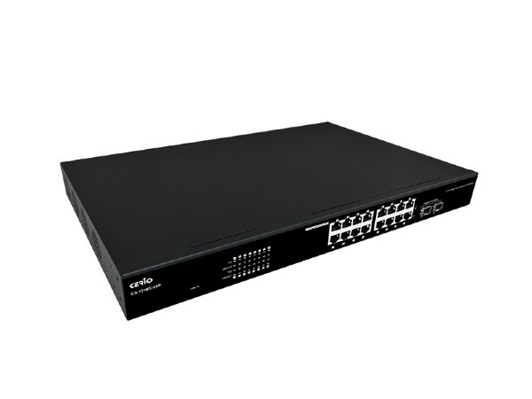 Cerio CS-1216G-16P A2 - 16 Port 10/100/1000M Gigabit PoE+ Switch with 2 SFP Ports ( 400Watt Power )