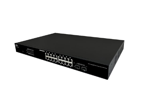 Cerio CS-1216G-16P A2 - 16 Port 10/100/1000M Gigabit PoE+ Switch with 2 SFP Ports ( 400Watt Power )