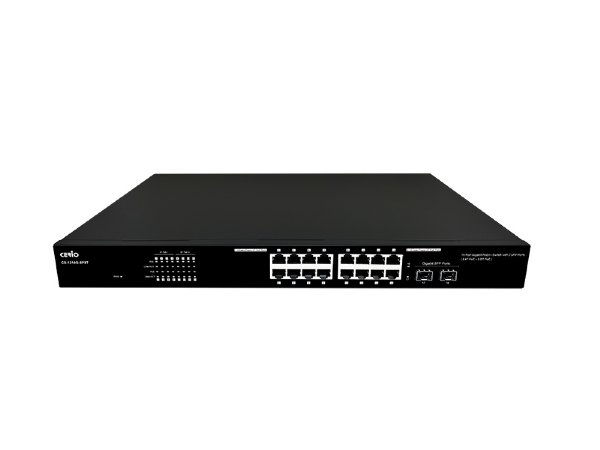 Cerio CS-1216G-8P8T 16 Port Gigabit PoE++ ( 8 Port AT PoE + 8 Port BT PoE ) Switch with 2 SFP Ports ( 450Watt Power )