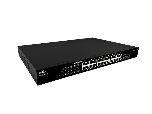 Cerio CS-1224G-24P-A2 - 24 Port 10/100/1000M Gigabit PoE+ Switch with 2 SFP Ports  ( 450Watt Power )