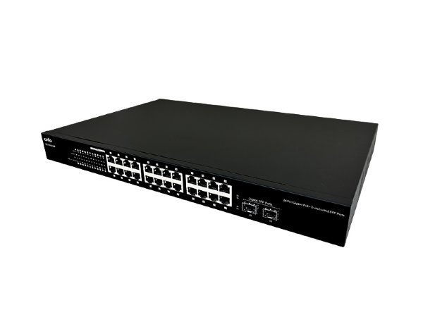 Cerio CS-1224G-24P-A2 - 24 Port 10/100/1000M Gigabit PoE+ Switch with 2 SFP Ports  ( 450Watt Power )