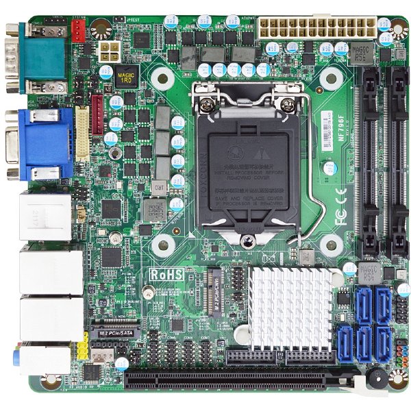 Jetway NF796F-Q370 Intel Core 8th/9th Gen DDR4, 2 x M.2, 2 x Intel LAN, SATA3 RAID, ATXPWR, Mini-ITX Motherboard